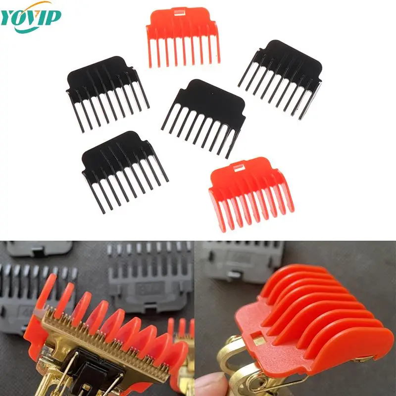 6Pcs/Set T9 Hair Clipper Guards Guide Combs Trimmer Cutting Guides Styling Tools Attachment Compatible 1.5mm 2mm 3mm 4mm 6mm 9mm