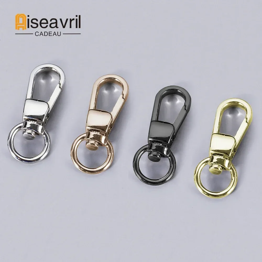 100pcs Metal Swivel O-ring Eye Snap Hook Trigger Clasps Clips for Leather Craft Bag Strap Belt Webbing Keychain Small Size