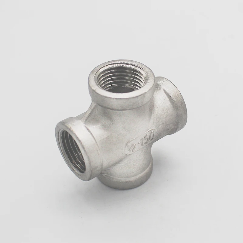 Stainless Steel 304 1/8 1/4 3/8 1/2 3/4 1 1-1/4 1-1/2 Female BSP Thread Pipe Fitting 4 way Equal Cross Connector SS304