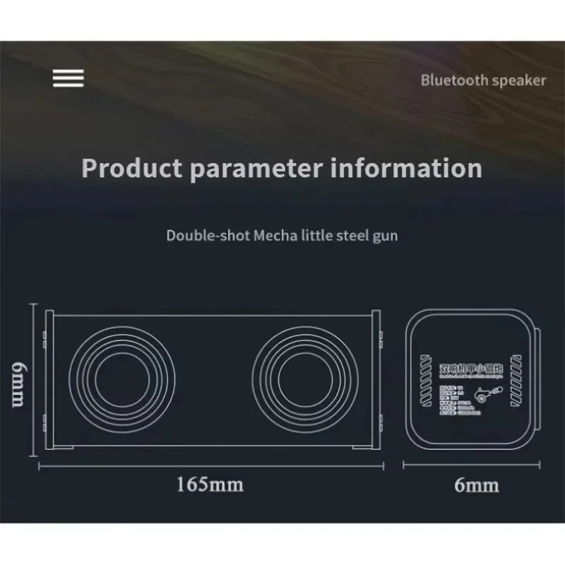 V8 Transparent Mecha Speakers Bluetooth 5.0 Wireless Double Bass Diaphragm Subwoofer Music TWS RGB Light Mini Party Loudspeaker