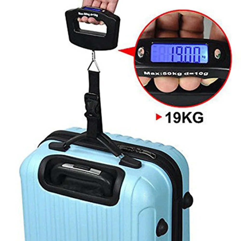 Portable LCD Digital Hanging Scale Luggage Suitcase Baggage Weight Travel Scales with Belt for Electronic Weight Tool 50kg/110lb portable scale luggage scale luggage weight scale digital scale weighing tools hanging scale