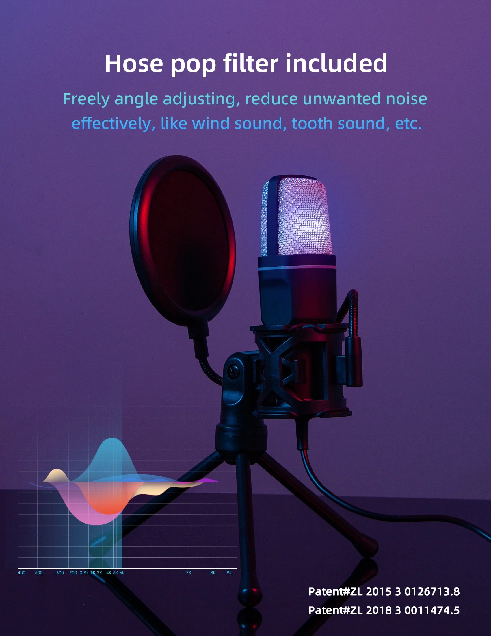 Gaming Microphone Foldable Condenser for Computer