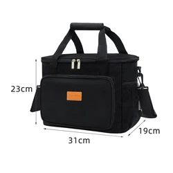 Insulated Leakproof Lunch Bag - Reusable and Spacious Cooler Tote (Black)