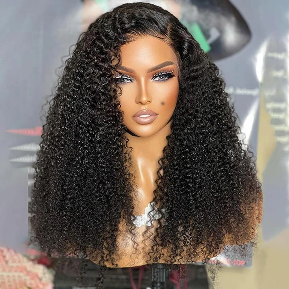 

13x4 Kinky Curly Lace Wigs For Black Women 180% Density Synthetic Hair Wig Pre Plucked with Baby Hair Glueless Curly Lace Wigs