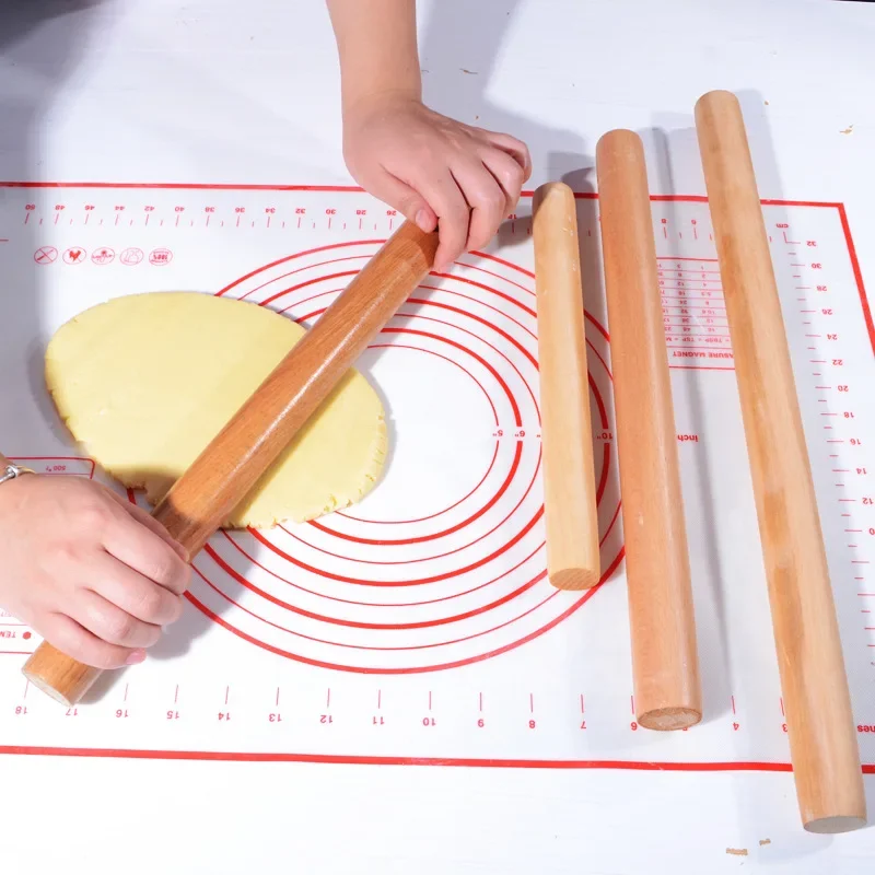 

Hot Wooden Rolling Pin Noodle Roller Pad Fondant Dough Table Dumplings Rolling Pin Solid Wood Baking kitchen accessories