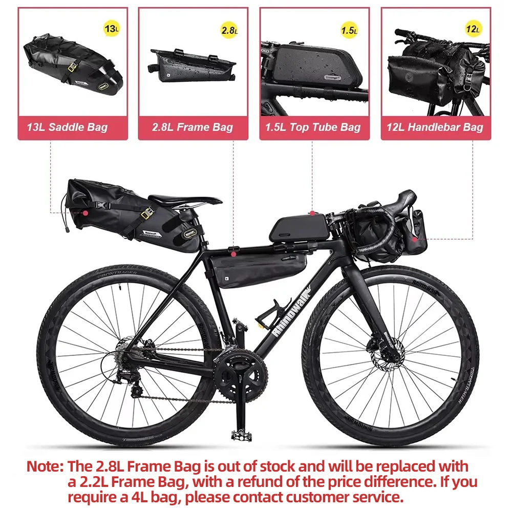 Rhinowalk Bike Bag Set Or 1PC Waterproof Handlebar Bag Pannier Saddle Bag Bicycle Seat Bag Fit MTB Road Bike Cycling Pack Set