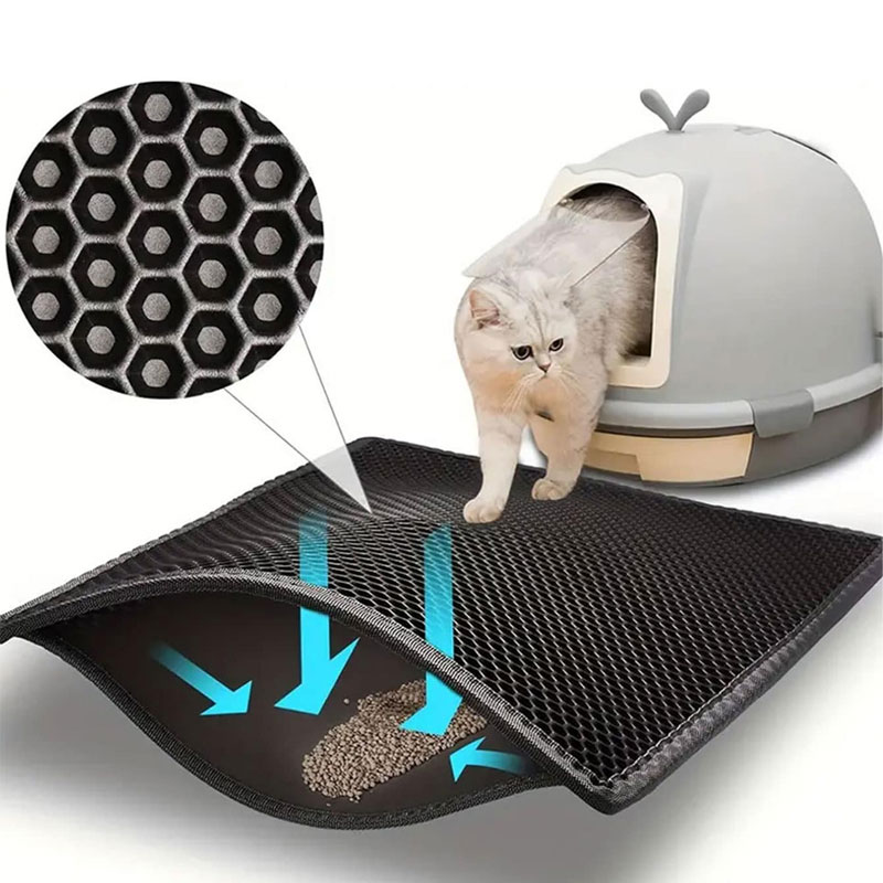  Pet Cat Litter Mat Waterproof Double Layer Cat Litter Trapping Pet Litter Box Mat Clean Pad Products For Cats Accessories 