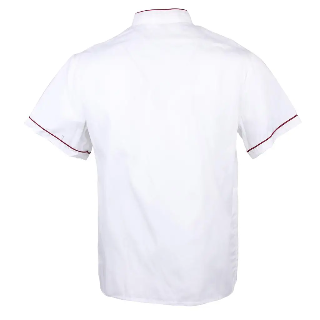 Chef Short Sleeves Uniform Cotton Hotel kitchen Clothing Apron White 5Size