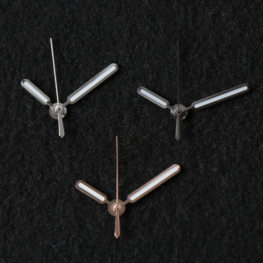 Watch Accessories, 8.5*12.5*12.5mm NH35 Watch Hand for Seiko Nautilus NH35 NH36 Movement Watch Needle Hands, Green Lume Silver Vintage
