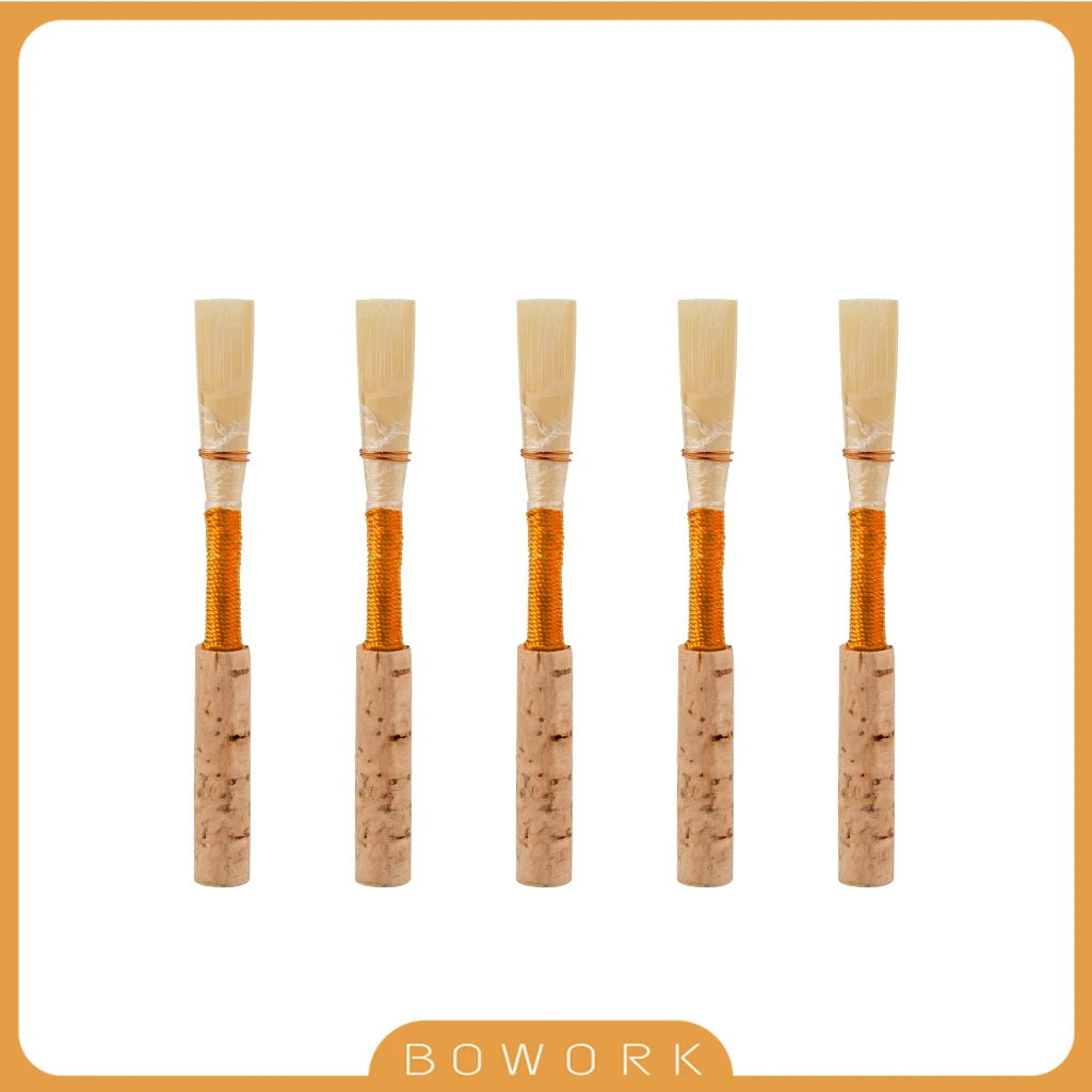 

NAOMI 5PCS NO-01 Oboe Reeds Medium Cork Reed Handmade Oboe Reed With Plastic Case Tubes For Orchestra Oboe Parts Accessories