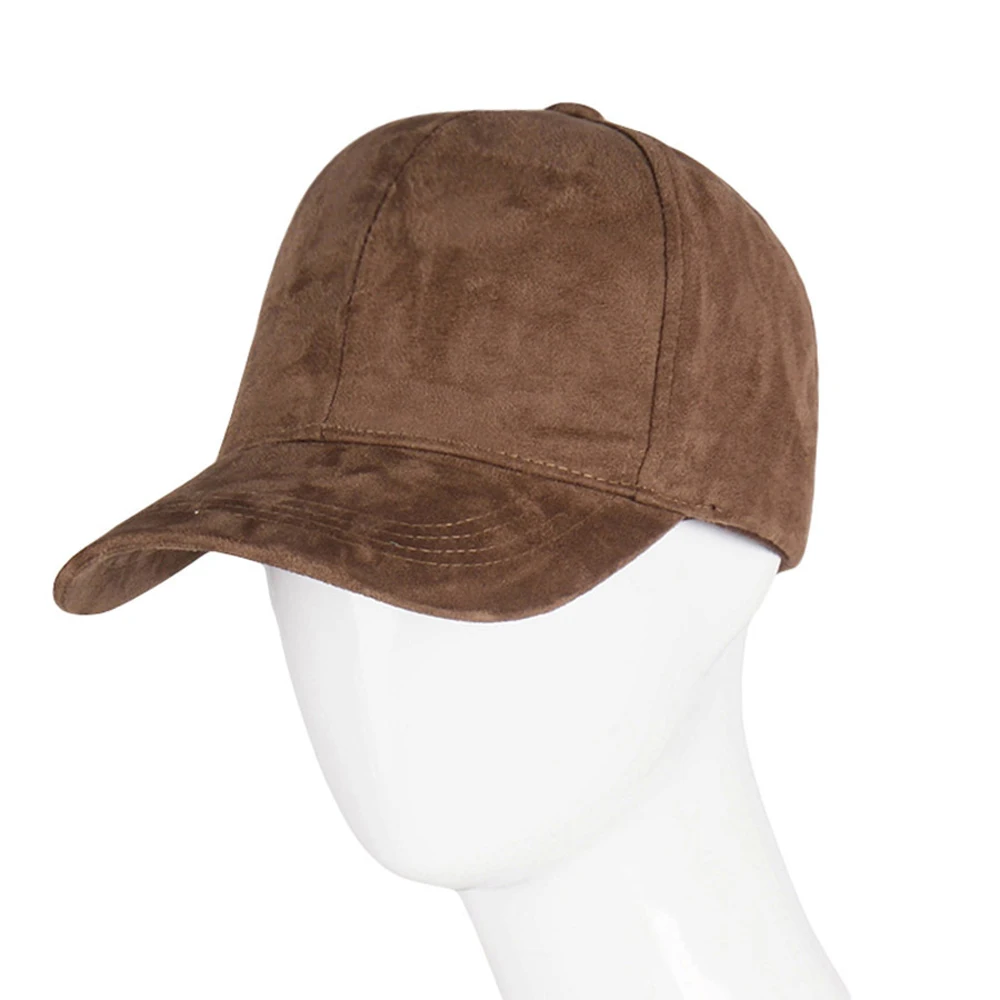 Women's Suede Snapback Baseball Cap - Black and Grey