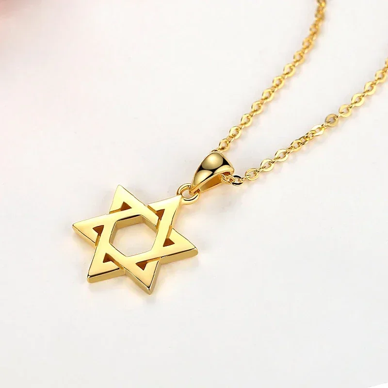 Pendant Necklace Silver Necklace Silver Pendant TONGZHE Collare Magen Star Of David 925 Sterling Silver Pendant Israel Chain Necklace Women Judaica Jewish Vintage Fine Jewelry