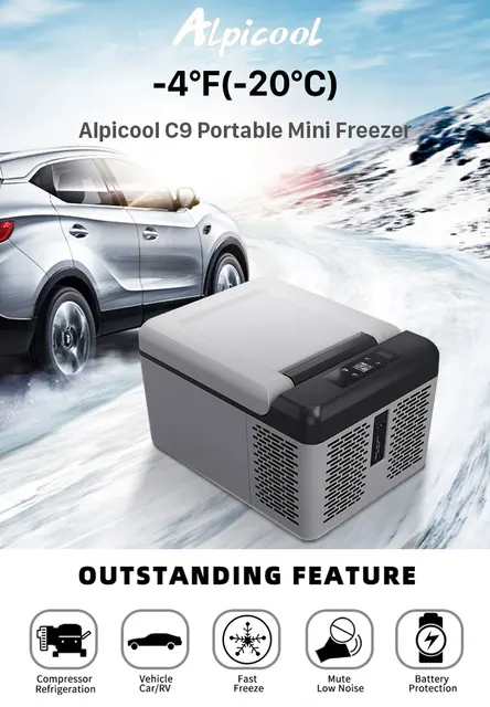Portable Alpicool C15L car home refrigerator mini fridge AC100-240V  DC12/24V Cold storage outdoor household compressor single - AliExpress