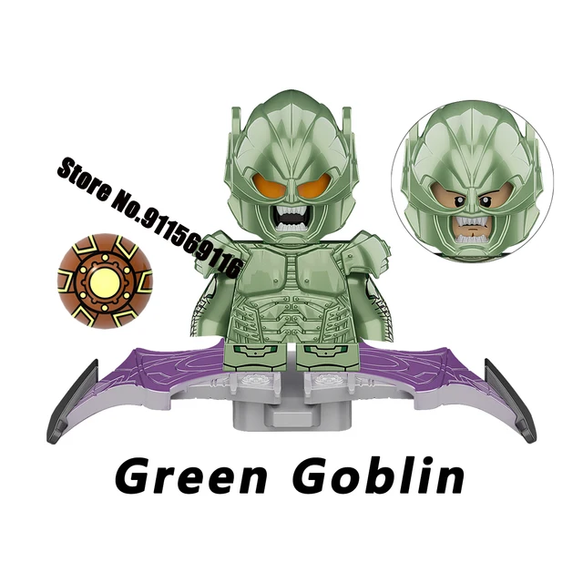 DISNEY Mysterio Doctor Octopus Spiderman Green Goblin Building Blocks Doctor Strange Sandman Lizard Action Figure Kid Toy Bricks M-XP426