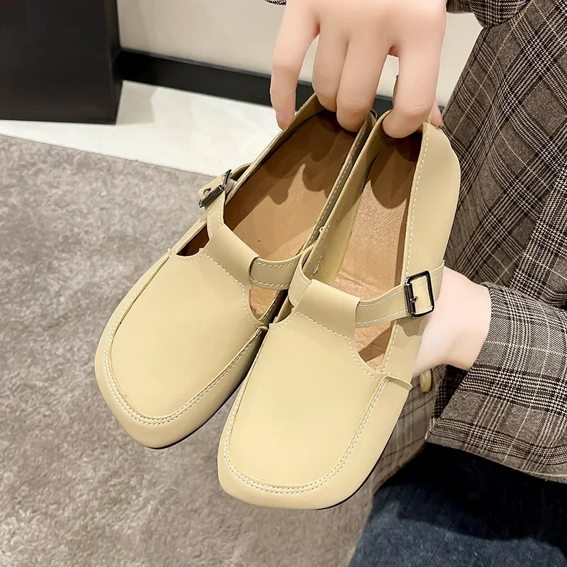 2024 Autumn New Fashion Shoes for Women Slip on Women Flats Round Toed Buckle Luxury Mother Shoes Female Zapatos De Mujer