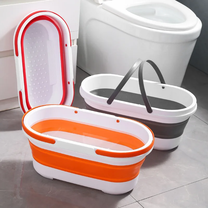 Plastic Mop Cleaning Bucket Large Collapsible Mop Bucket Bathroom