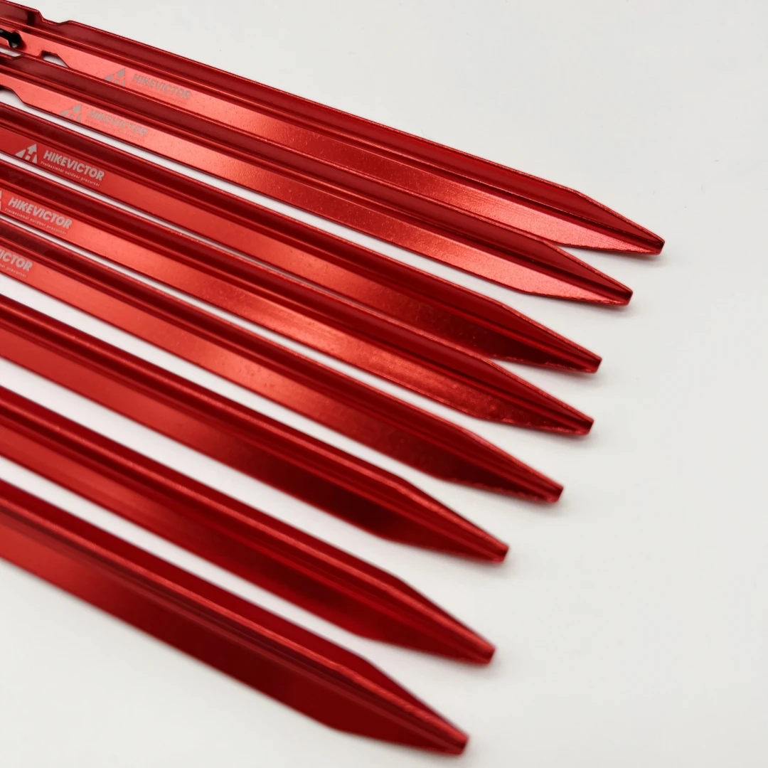 Tent Pegs 10Pcs 18cm Aluminum Alloy Tent Pegs for Camping Tents with Wind Rope and Bag
