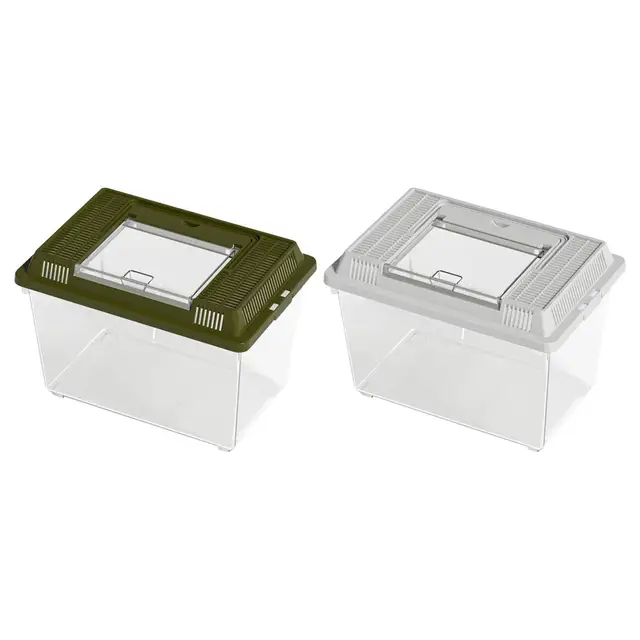 Turtle Bathing Tank, Reptile Tank, Multifunctional Outdoor Habitat Box Turtle Container with Lid for Frog, 2