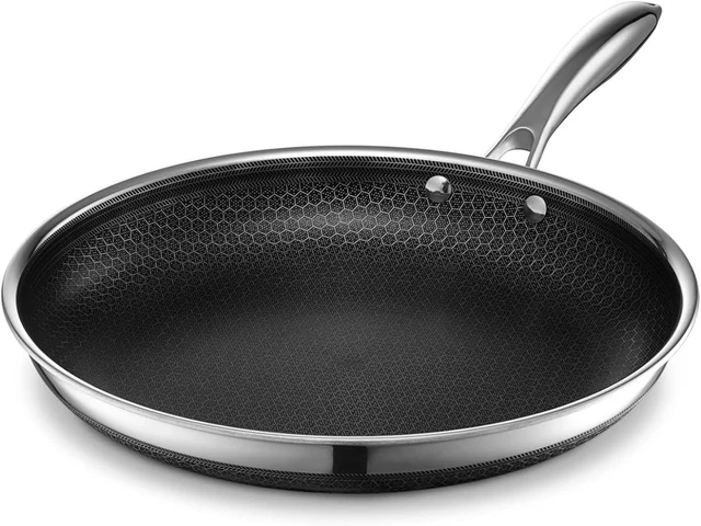 Hexclad Hybrid Nonstick Cookware 6 Piece Pot Set with Lids, Metal Utensil  Safe, Induction Ready