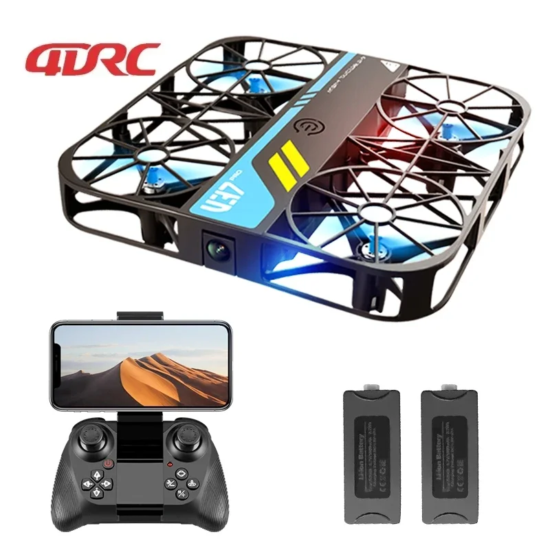 NEW V37 Square Drone with 4K HD Camera FPV Live Video Gravity Sensor One Key Take-off Remote Control Aircraft Small UAV for Kids