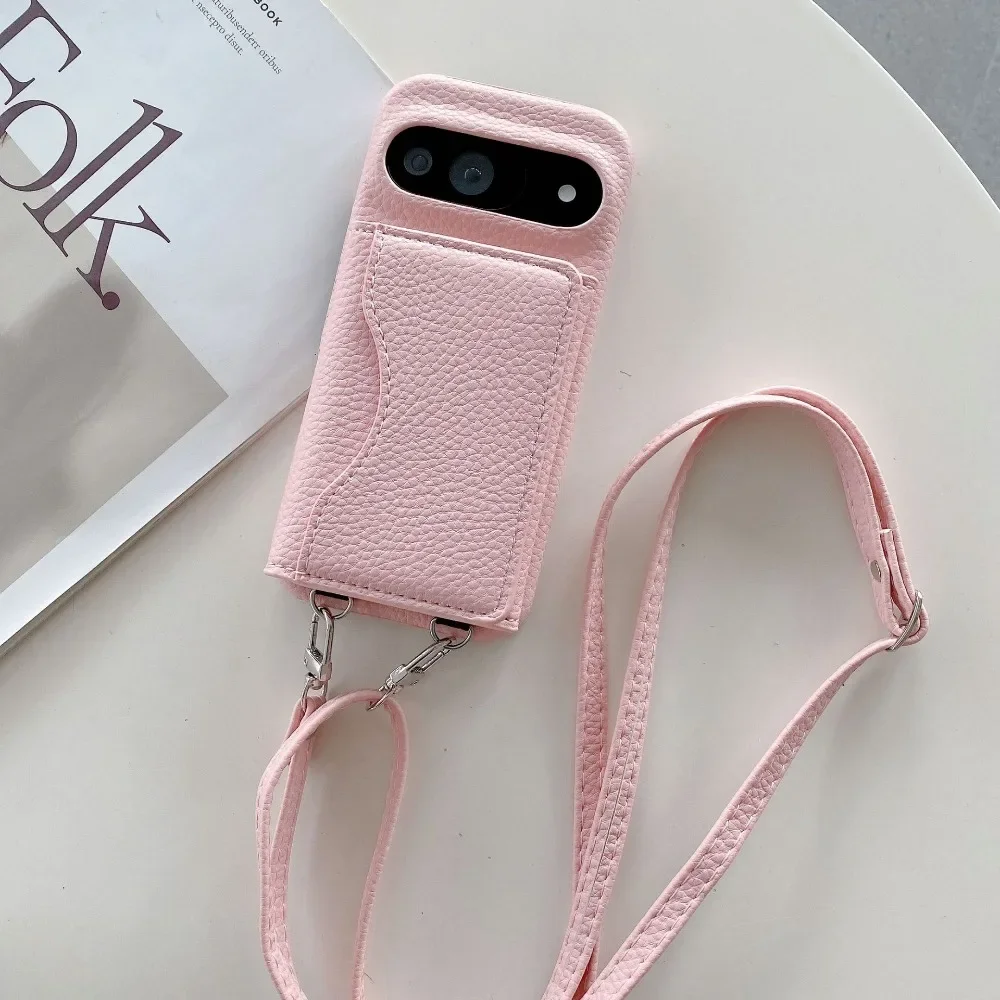 Stylish Crossbody Rope Wallet with Card Slots and Protective PU Leather Phone Case