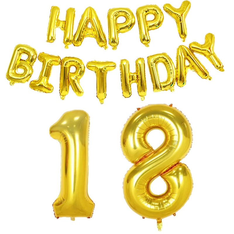 Gold Happy Birthday Zahlen-Folienballons für Erwachsene, Party-Dekoration, Mann und Frau, 14, 15, 16, 17, 18, 21, 30, 40, 50, 60, 70 Jahre alt, Weihnachten – Detail 8