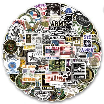 100 Adesivi Impermeabili Fai-da-Te per Cellulari con Tema Esercito Americano