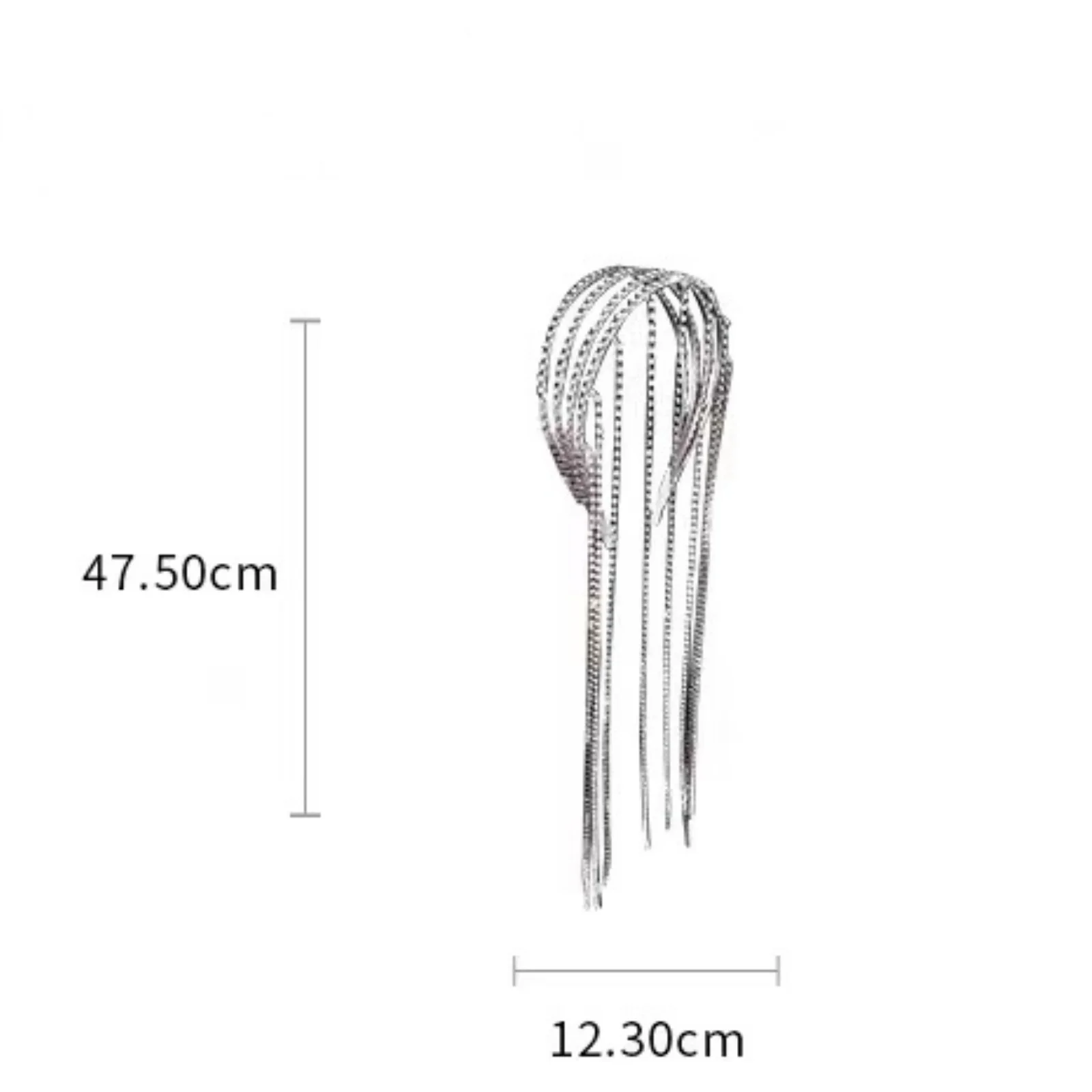 1PC  Sparkly Rhinestone Tassel Hair Chain, Glamorous Hair Accessory for Women, Shiny Headpiece for Parties and Events