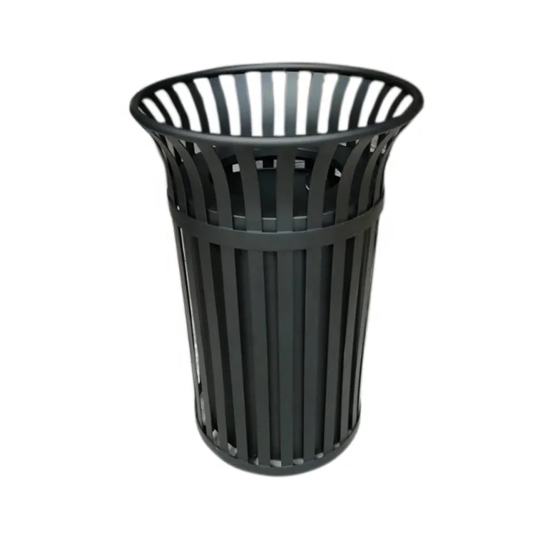 

wholesale outdoor round garbage bin amusement park commercial metal trash cans metal rubbish bin