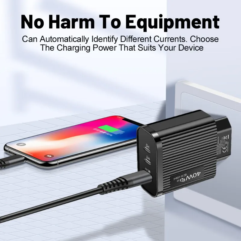 Typ C 40w Fast Block Dual PD Ladegerät Tragbare USB Ladestation Elektronisches Zubehör für_voghion.com