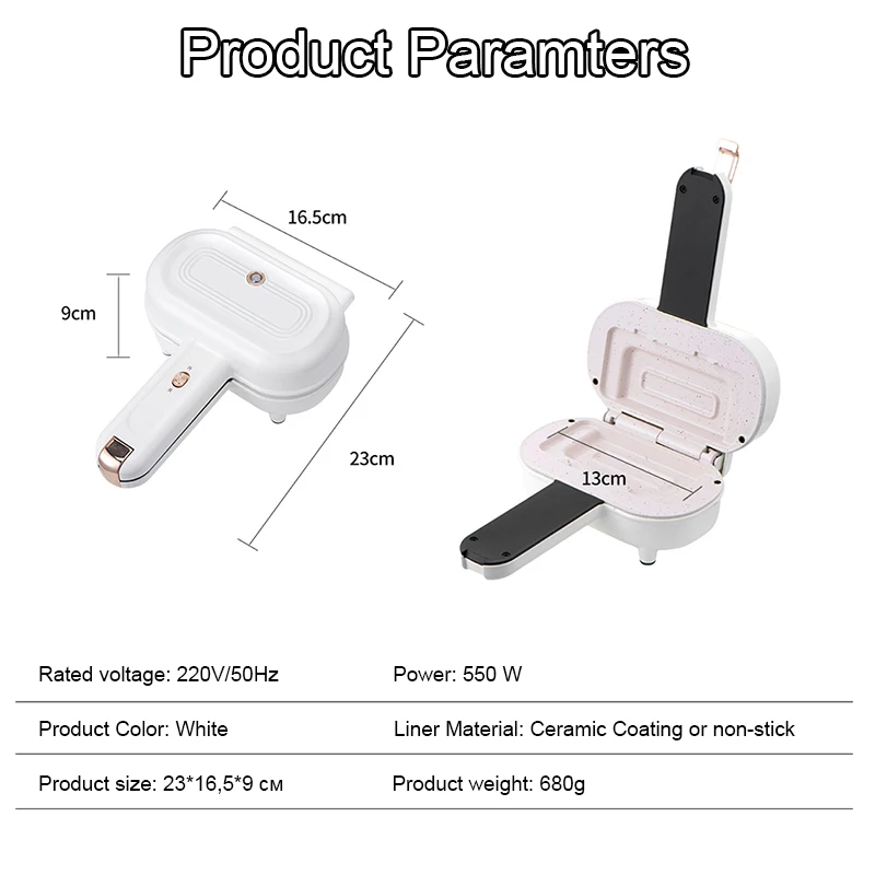 Double-Sided Seal Press Sandwich Machine Mini Taco Burrito Baking Pan Grill Breakfast Maker Bread Hot Dog Toaster Electric Oven