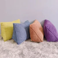 Triangular Backrest Pillow Corduroy Wedge Soft Reading Pillow Candy Color Positioning Support Cushion Office Home Sofa Decor 1
