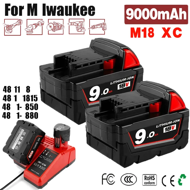 For Milwaukee M18 9.0AH Extended Capacity Battery Lithium XC 6.0 48-11-1860