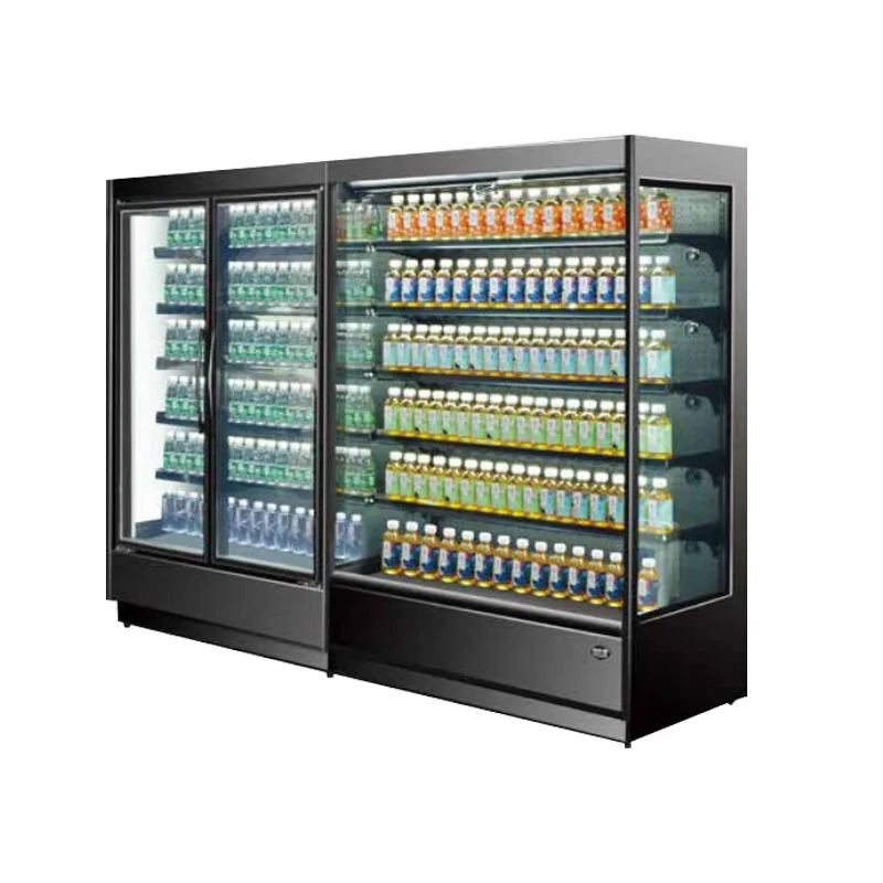 Supermarket Refrigeration Display Fridge Open Chiller Fruit Refrigerator Drink Soft Drinking Fridge With Customized Design