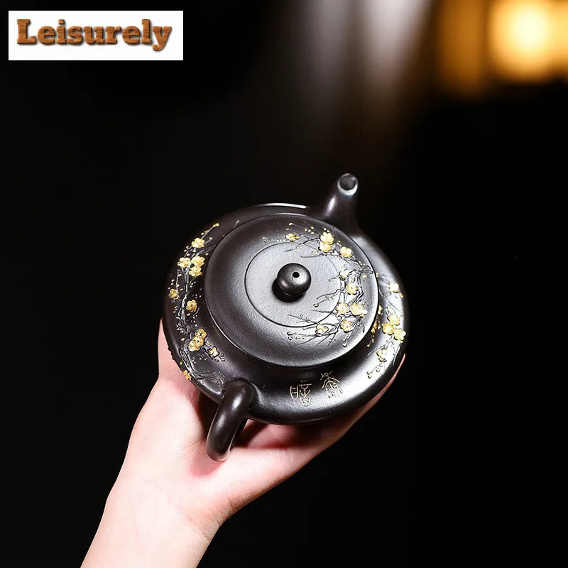 240ml Creative Yixing Purple Clay Teapots Handmade Pot Raw Ore Dahongpao Reducing Roasting Mud Kettle With Strainer Zisha Teaset