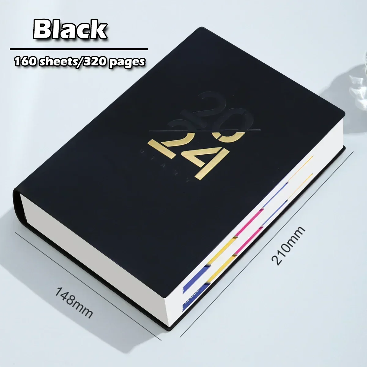 Planner Notebook English Agenda 160Page Leather Cover Monthly/Weekly/Dairy Journal For Students School Supplies Stationery