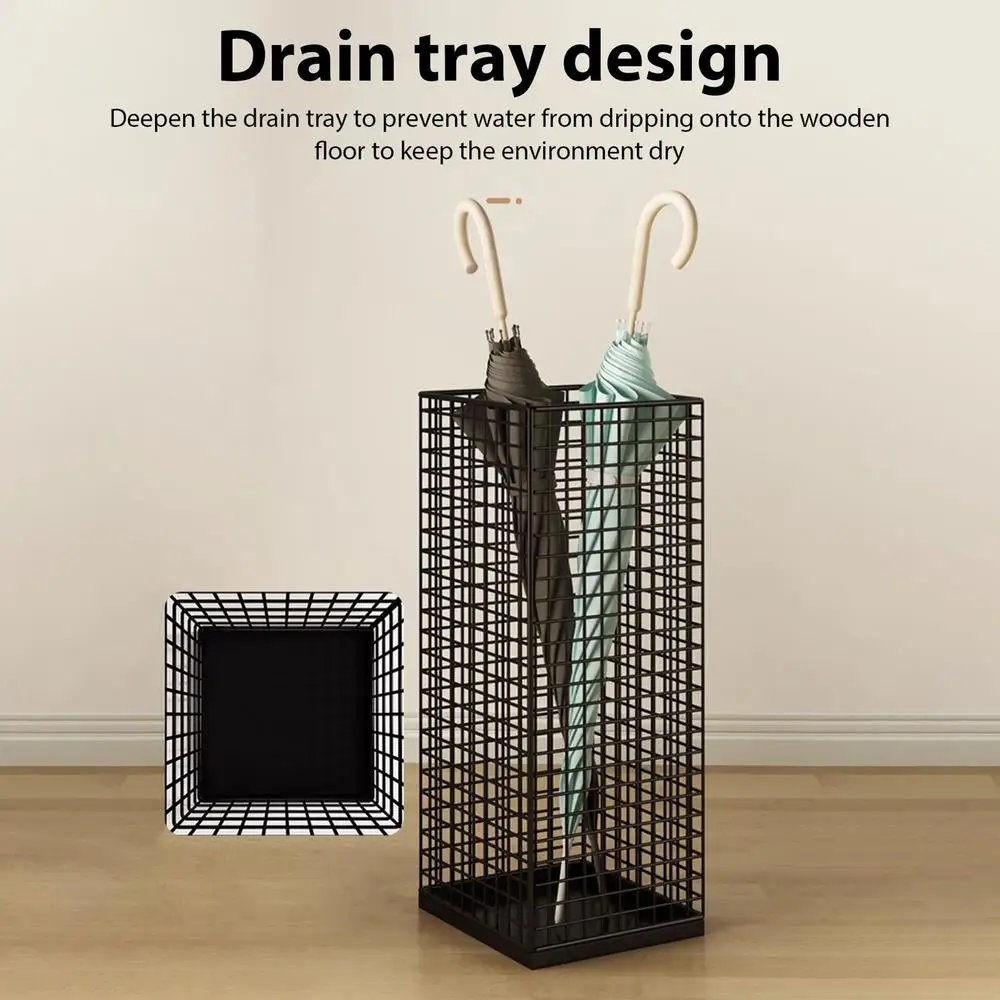 Umbrella Rack For Entryway Metal Iron Storage Rack Umbrella Stands Rust-Resistant Umbrella Racks Large-Capacity For Doorway