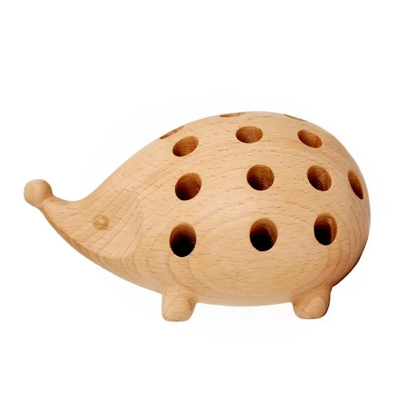 동물 디자인 고슴도치 모양 펜 컵, 고슴도치 모양 펜 컵, 책상 사무실 책상 문구류, 24 홀 연필꽂이