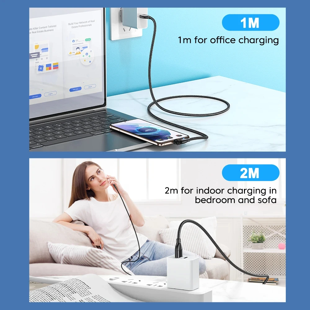 NNBILI Type C Cable 180 Rotate 3A Fast Charging Wire For Samsung Xiaomi Mobile Phone USB C Cable Type C Charger Data Cables 2M Best Sellers In Phones Accessories