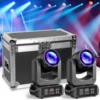 Fieryzeal Gator Cases for (2) LED Light 150W Beam Moving Head Light Stage Light Flight Cases for DJ Party Stage Equipment 3
