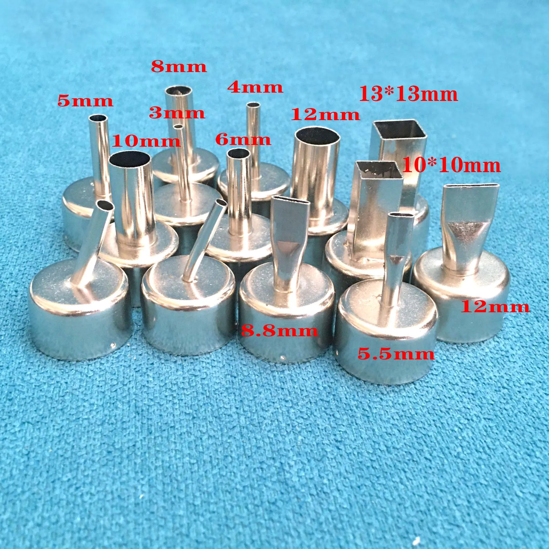 14PCS 22mm Universal 858 Series Hot Air Gun Nozzle 3mm-12mm for Soldering Station 858 858D+ 8586 Welding Nozzles