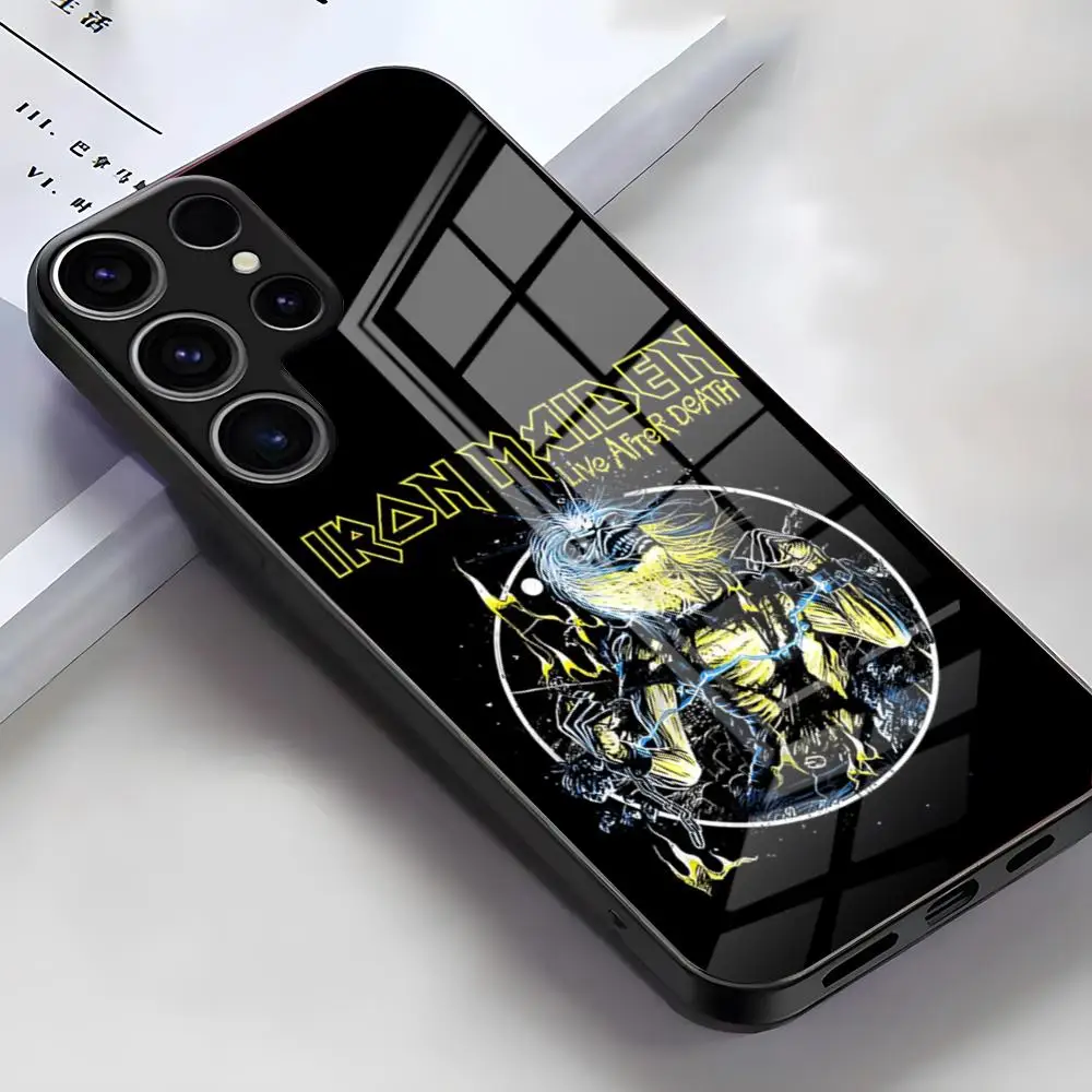 Iron Maiden-Themed Glass Phone Case for Samsung - Durable Protective Cover