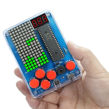 DIY Kit Electronic Pixel Game Console LED Dot Matrix Digital Tube Display STC15F2K60S2 MCU Double-Sided PCB DIY Soldering Kit 1