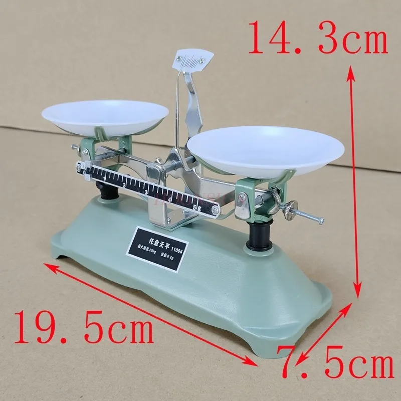 Physics Experimental Equipment Mechanical Tray Balance Scale with Weights 200g/0.2g