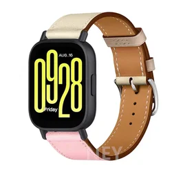 Premium Leather Watch Strap - Universal 20mm/22mm Bracelet Replacement for Xiaomi Watch S4 (10 Cherry pink)