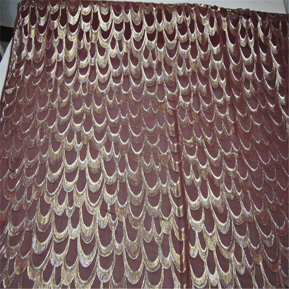 Elegant Shiny Mulberry Silk Metallic Fabric Purple Red Fish Scale Luxury for Saree Summer Spring Cloth Pants Coat