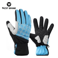 WEST BIKING Cycling Winter Gloves Thermal Full Finger Bike Gloves Touch Screen Windproof Warm Outdoor Sports Ski Bicycle Gloves