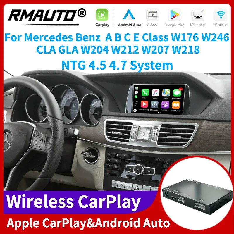 

RMAUTO беспроводной Apple CarPlay NTG 4,5 4,7 для Mercedes Benz A B C E Class W176 W246 CLA GLA W204 W212 W207 W218 ML GLK SLK W463