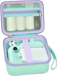 Kids' Camera Case - Cute Storage Bag for Children's Digital and Instant Cameras (Light green)