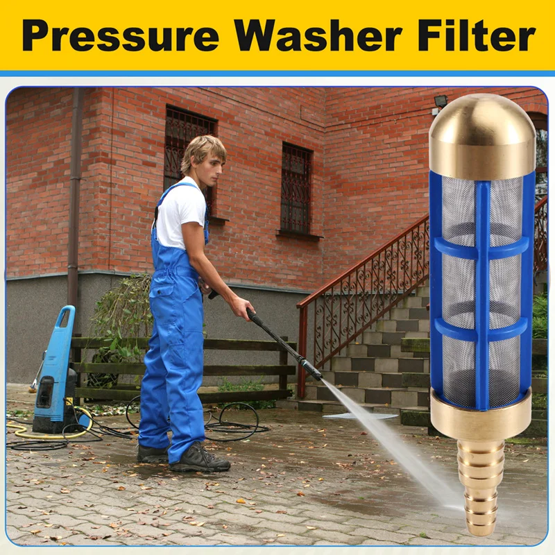 High Pressure Washer Water Filter Truck Pump Stainless Steel Mesh Noodles Long Shape Filter Accessories-[A37I]